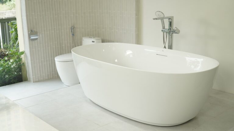 upgraded bathtub in a bathroom