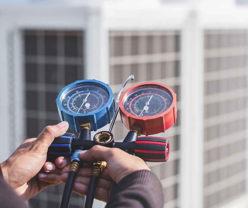 Checking the refrigerant in an HVAC unit