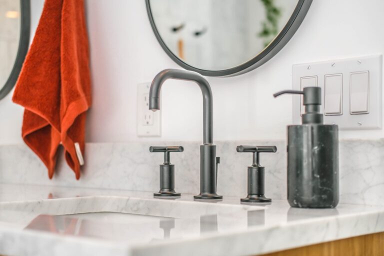 newly installed bathroom faucet & sink